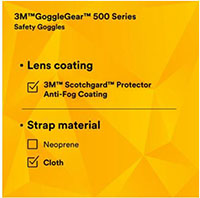 3M™ GoggleGear™ 500 Series Clear Scotchgard™ Anti-fog Lenses - 17