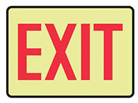 10 x 14 Inch (in) Lumi-Glow™ Exit Safety Signs