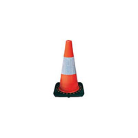 SAS Safety® 18 Inch (in) Orange Fluorescent Traffic Cone with Reflective Bar
