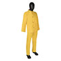 3 Piece Yellow Polyvinyl Chloride (PVC)/Polyester/Polyvinyl Chloride (PVC) Rainsuits with Overall Pants