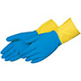 28 Mil Thickness Blue Neoprene Over Yellow Latex Gloves