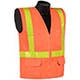 HiVizGard™ Class 2 Solid Fabric Surveyors Orange Vests with Polyvinyl Chloride (PVC) Stripes