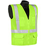 HiVizGard™ Class 2 Solid Fabric Surveyors Hi-Vis Green Vests with Polyvinyl Chloride (PVC) Stripes